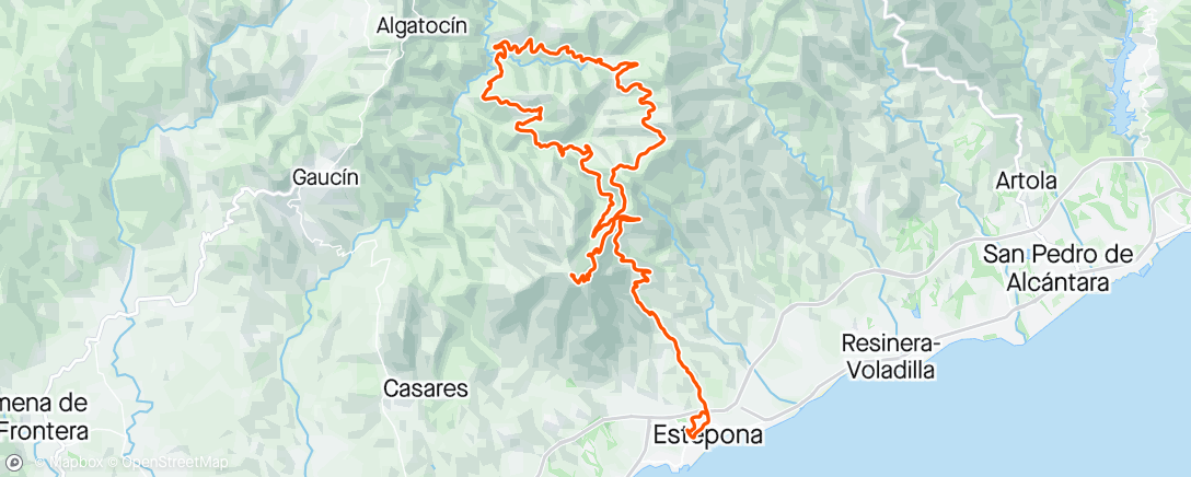 Map of the activity, Estepona-Peñas Blancas-Los Reales-Jubrique-Genaguacil-Peñas Blancas-Estepona