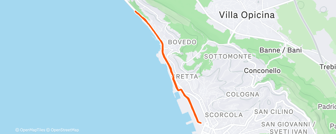 Map of the activity, ⛅ ☀️ 8,65km: CL in compagnia dei #RunnersDisagiatiTS