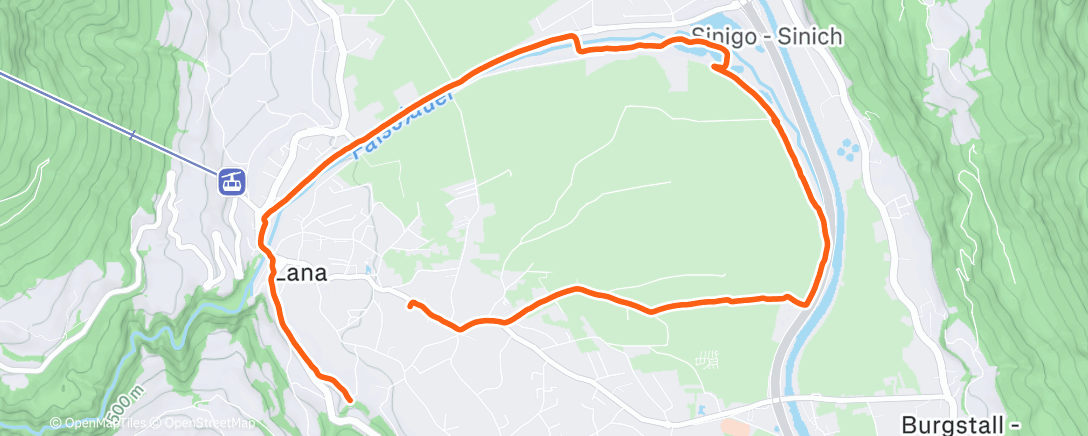 Map of the activity, Corsa mattutina