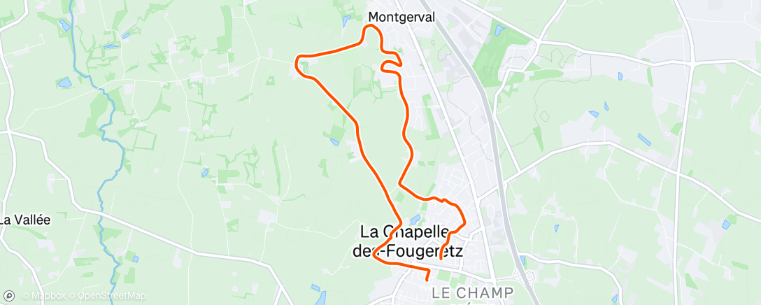 Map of the activity, Course à pied le matin