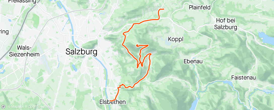 Map of the activity, Über den Gaisberg zum Grillen