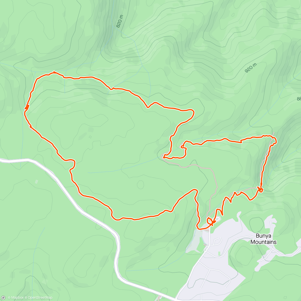 Map of the activity, Bunya Scenic and Paradise trails