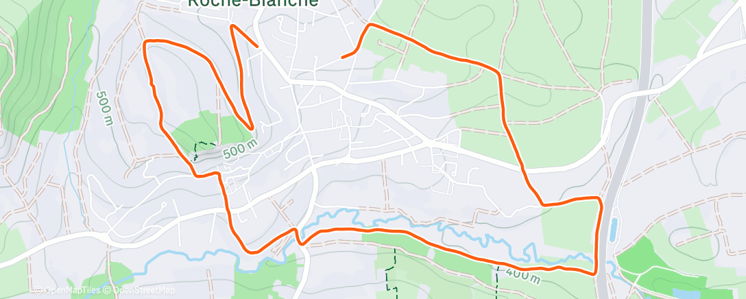 Map of the activity, Afternoon Run