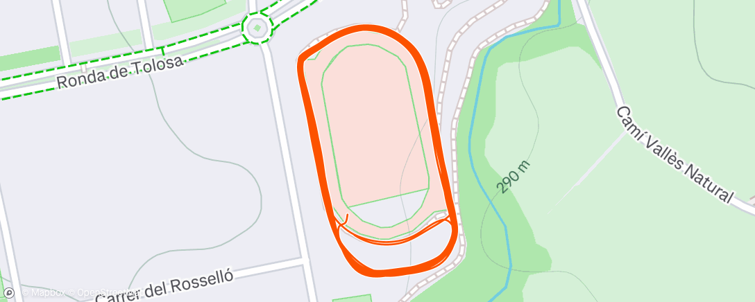 Map of the activity, Afternoon Run