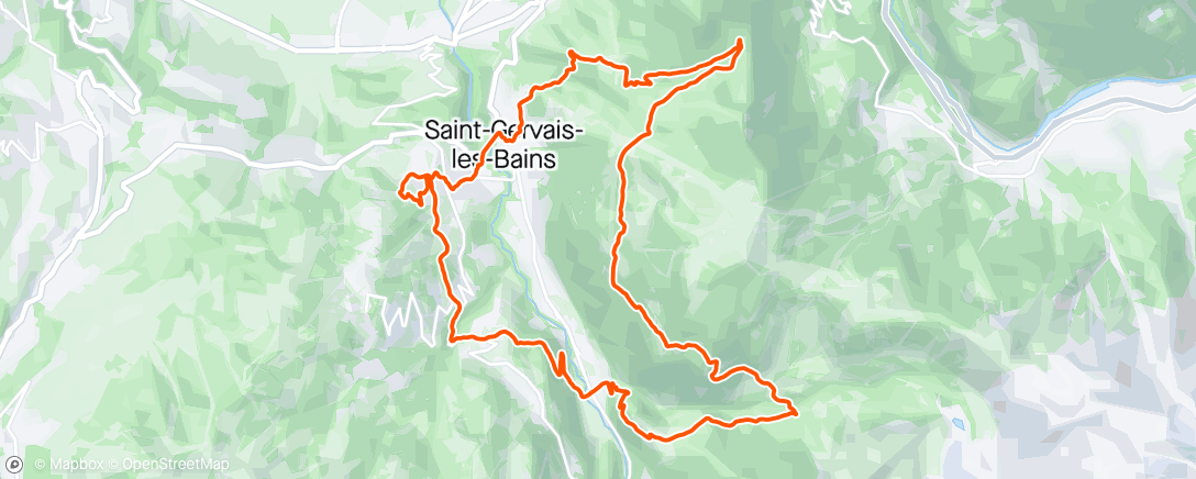 Map of the activity, Prarion + Bionnassay avec le jeune loup