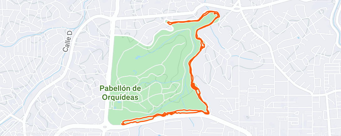 Map of the activity, Vuelta en bicicleta de montaña a la tarde