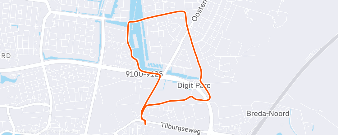 Map of the activity, Afternoon Run