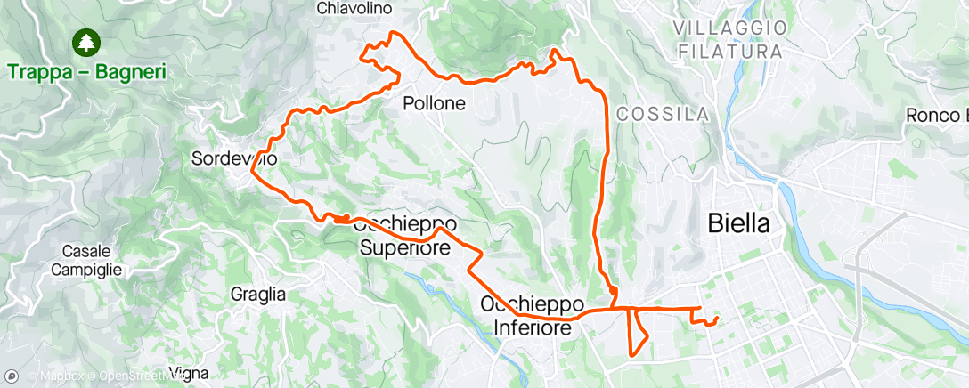 Map of the activity, Medio-Lento poco oltre soglia aerobica con lavoretti vari