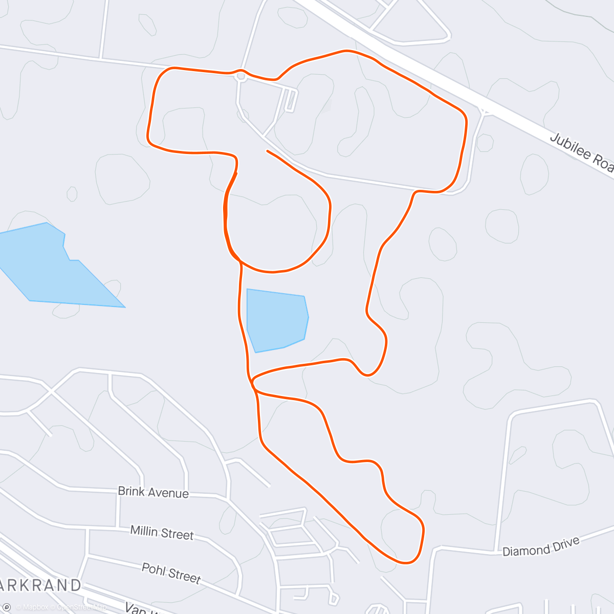 アクティビティ「Morning Trail Run...197th Parkrun....Fitness Test...still 8sec to shave off on this course......🤏 by 🤏」の地図