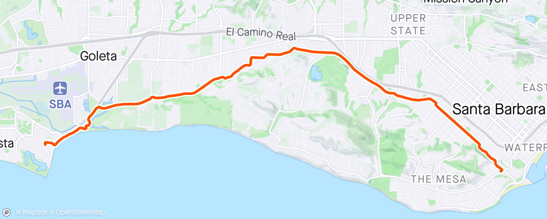 Map of the activity, Night ride