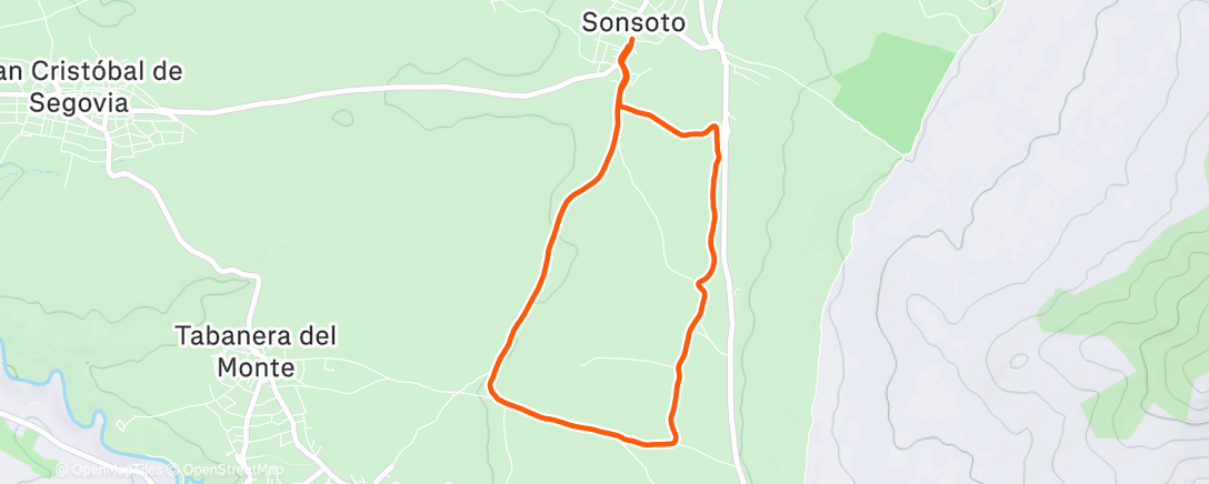 Map of the activity, Carrera de tarde