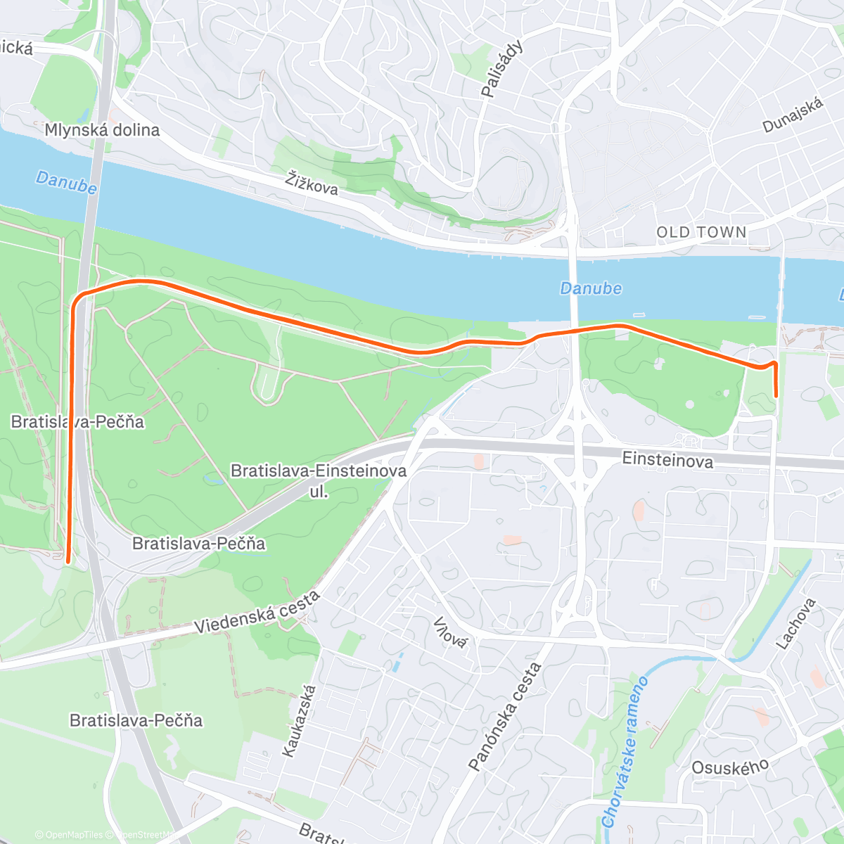 Map of the activity, Afternoon Run