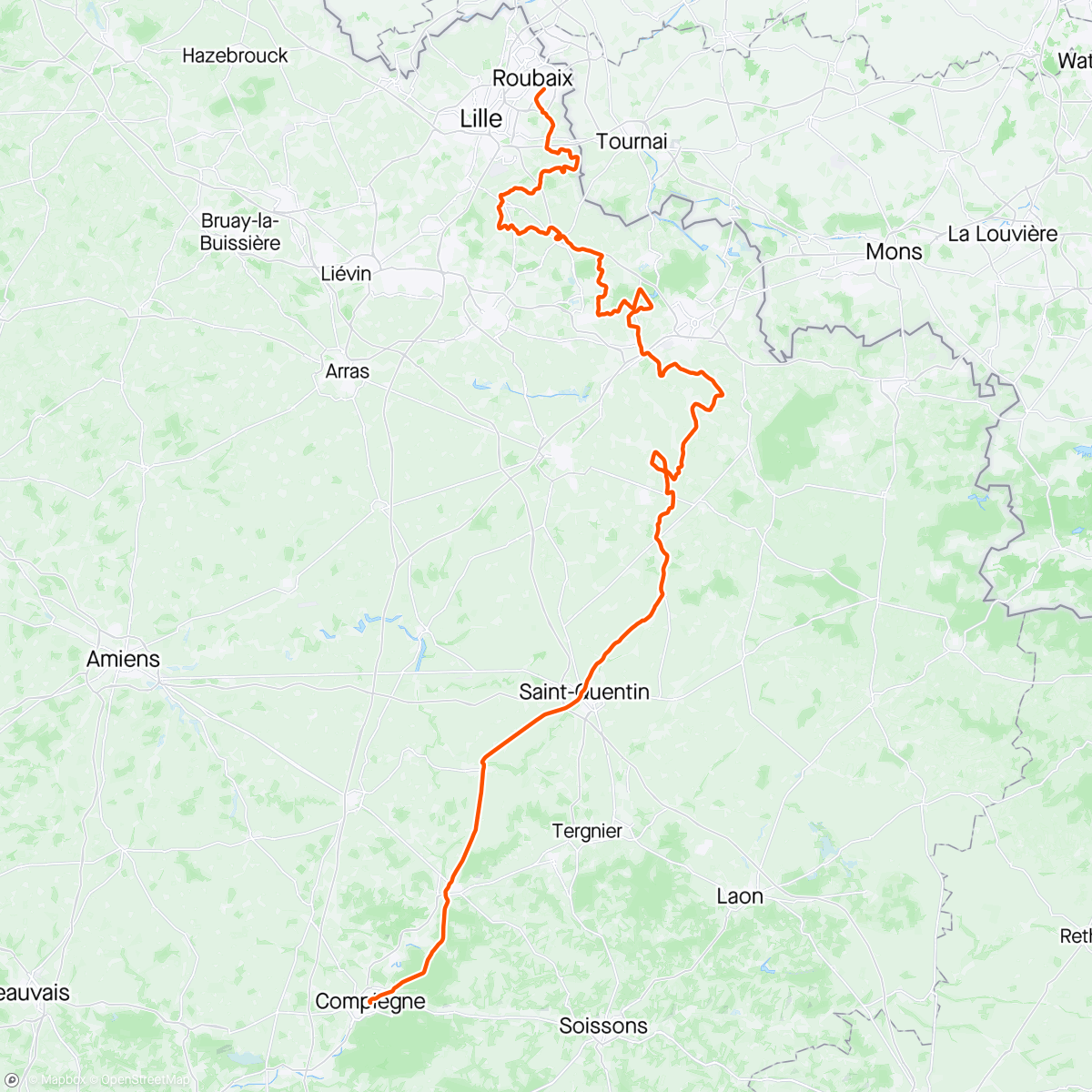 Map of the activity, Paris Roubaix 😮‍💨🚀