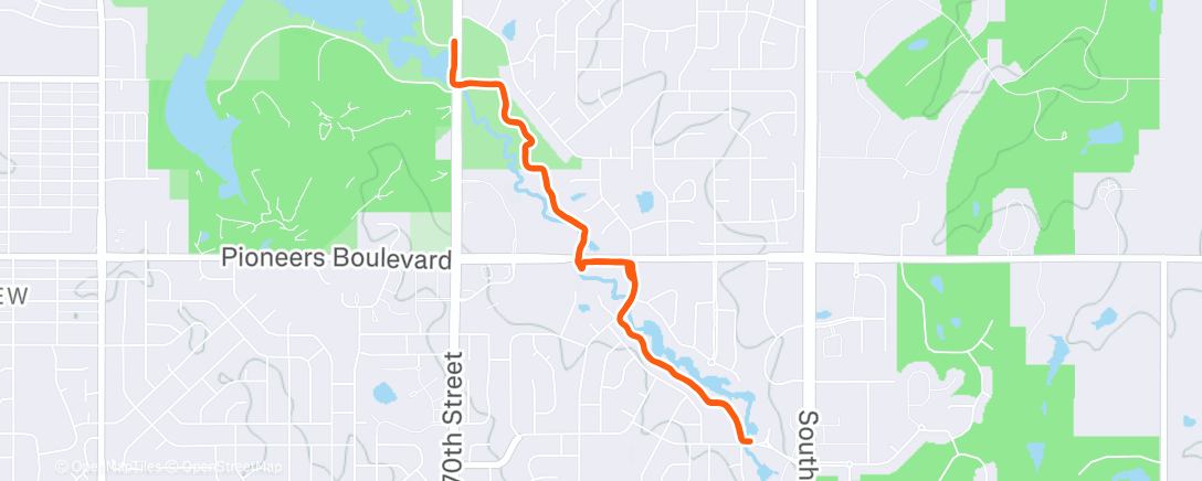 Map of the activity, Morning Run