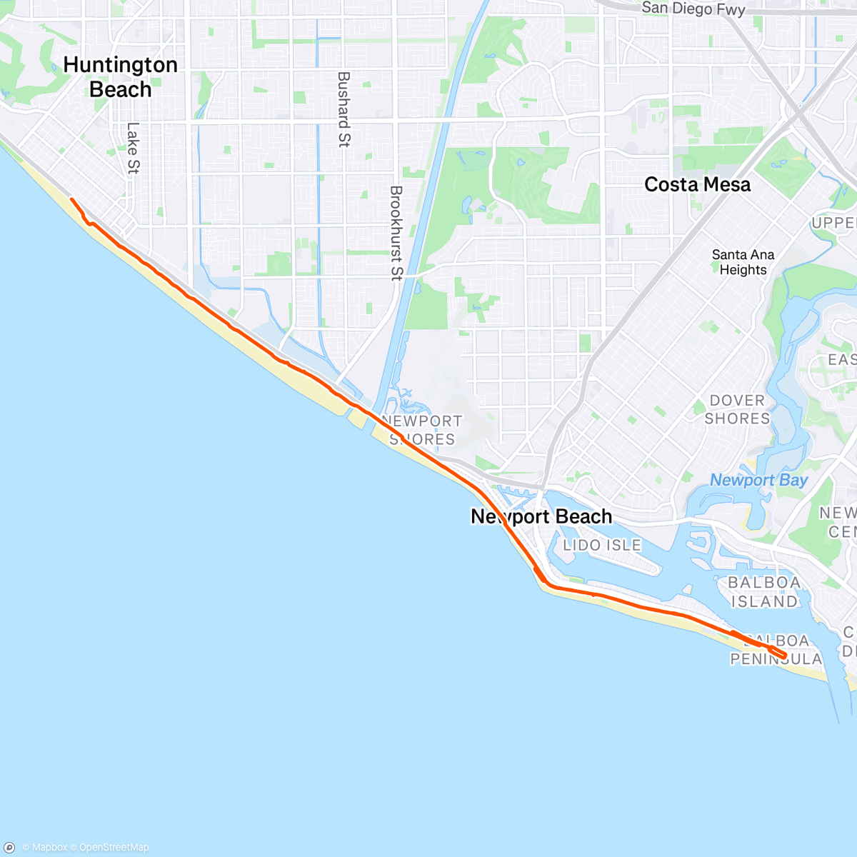 Map of the activity, Weekend long run