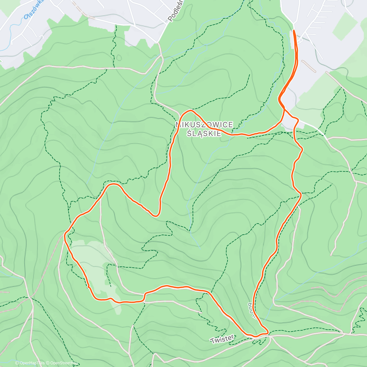 Map of the activity, Kozia Góra 2/2026