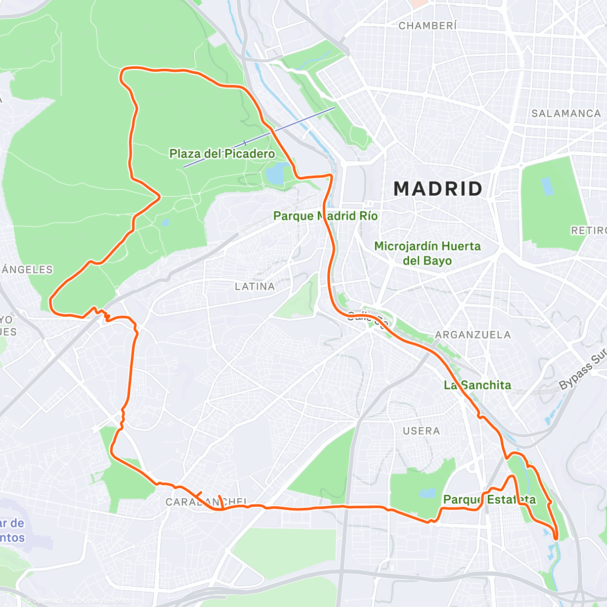 Map of the activity, 12.6. 30.12.2025 Madrid Rio - Casa de Campo