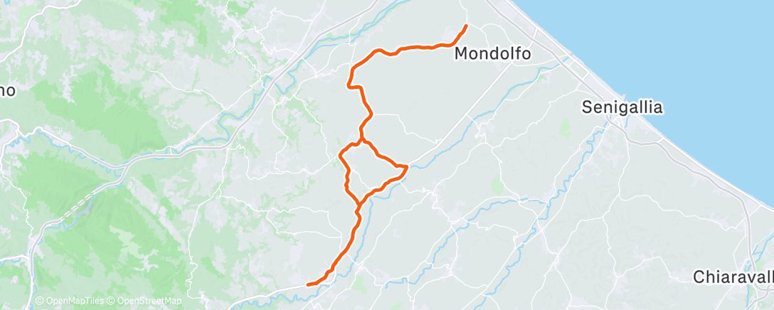 Map of the activity, Pedalata pomeridiana