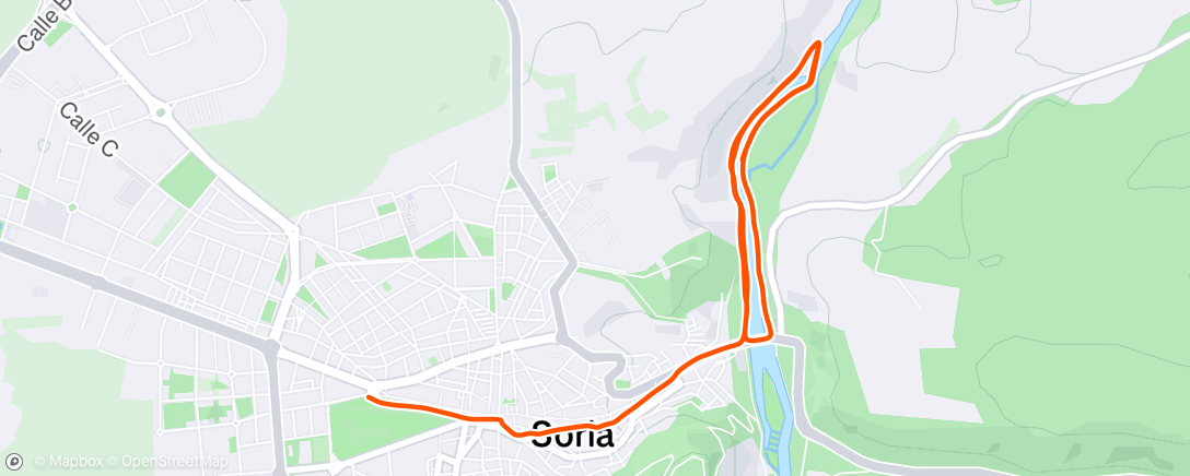 Map of the activity, Evening Run