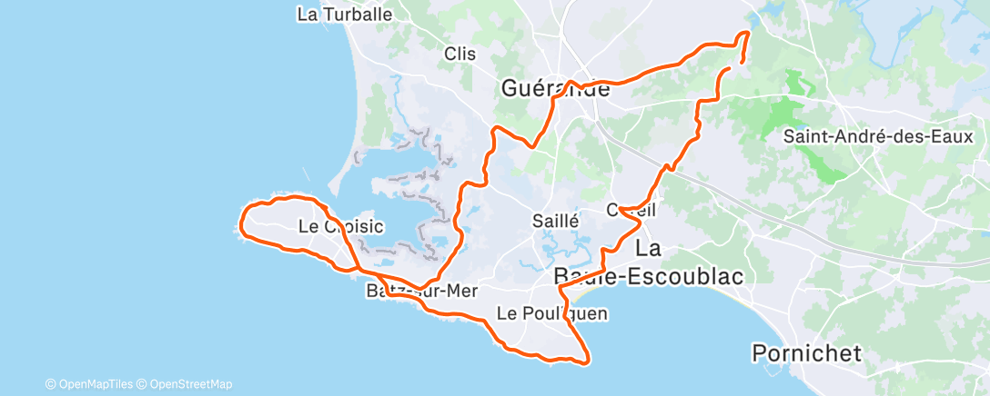 Map of the activity, Sortie vélo le midi