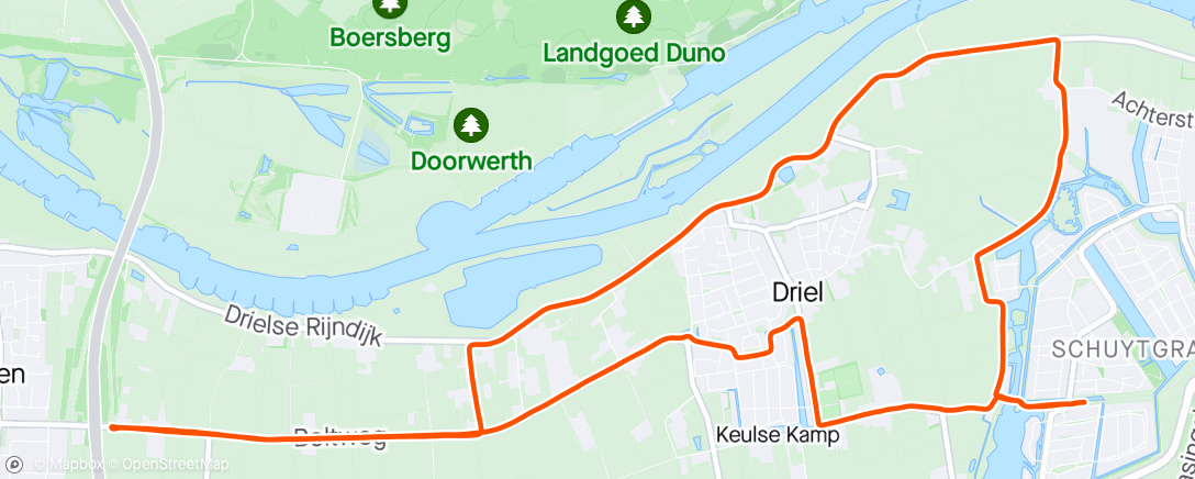 Map of the activity, Uit het vet 14,8 km W3