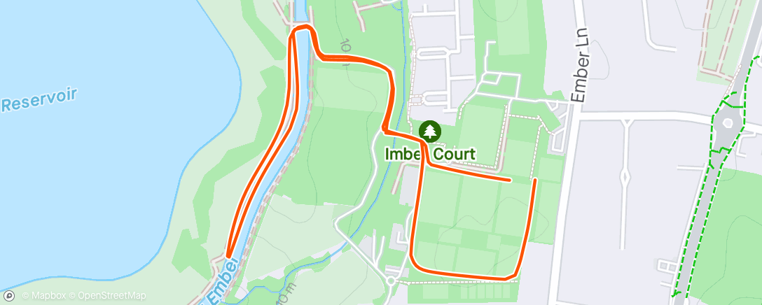 Map of the activity, Imber Court Relay