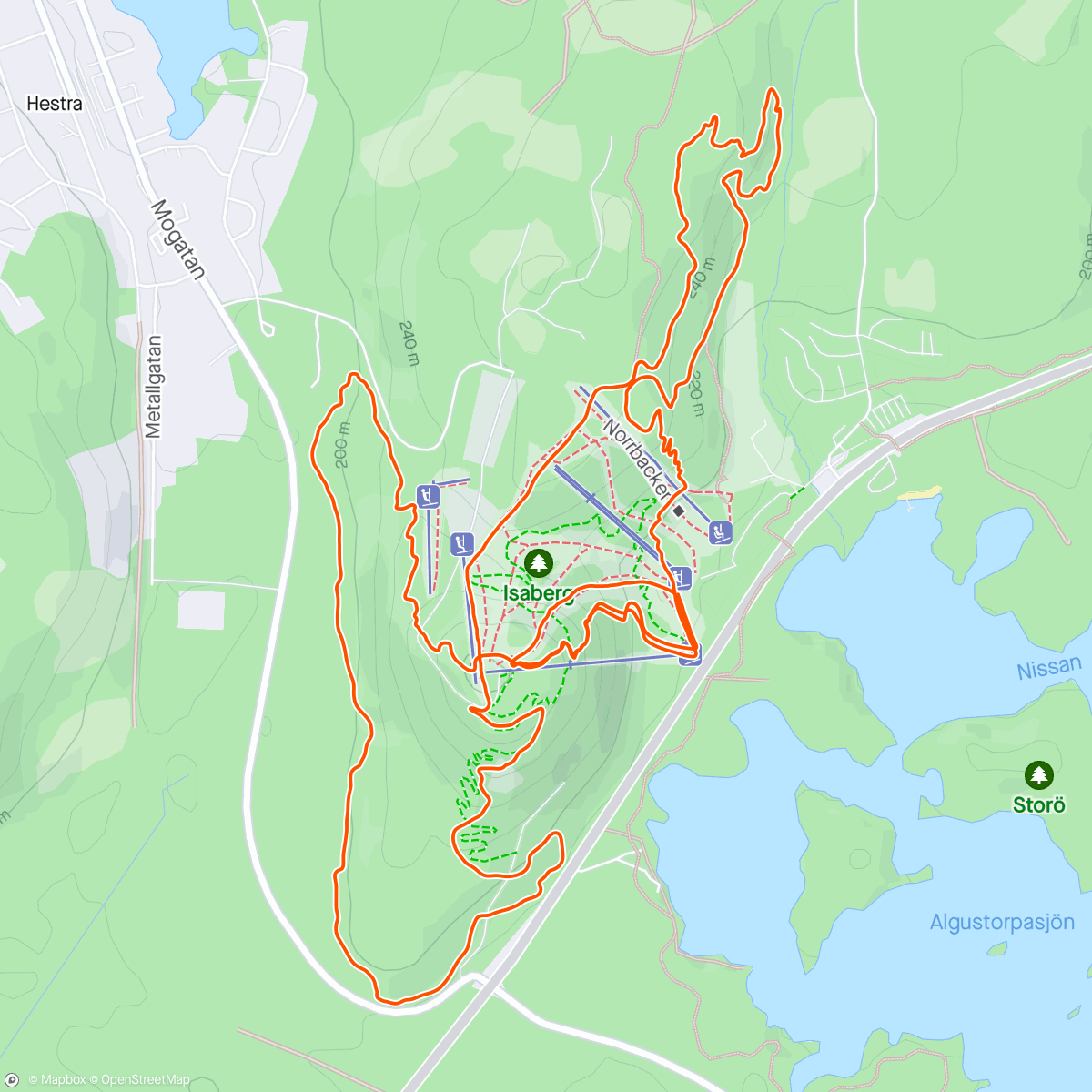 Map of the activity, Isaberg500 🥉