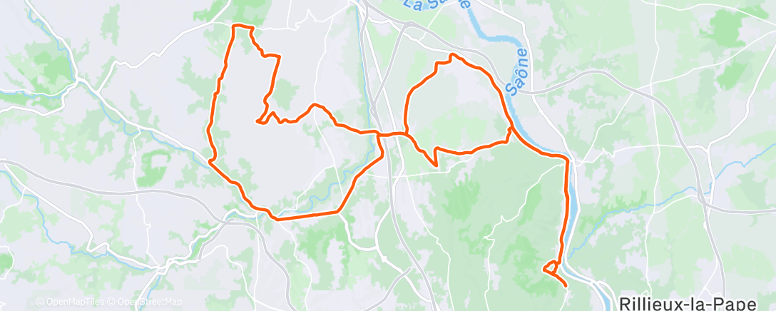 Map of the activity, Sortie vélo le midi
