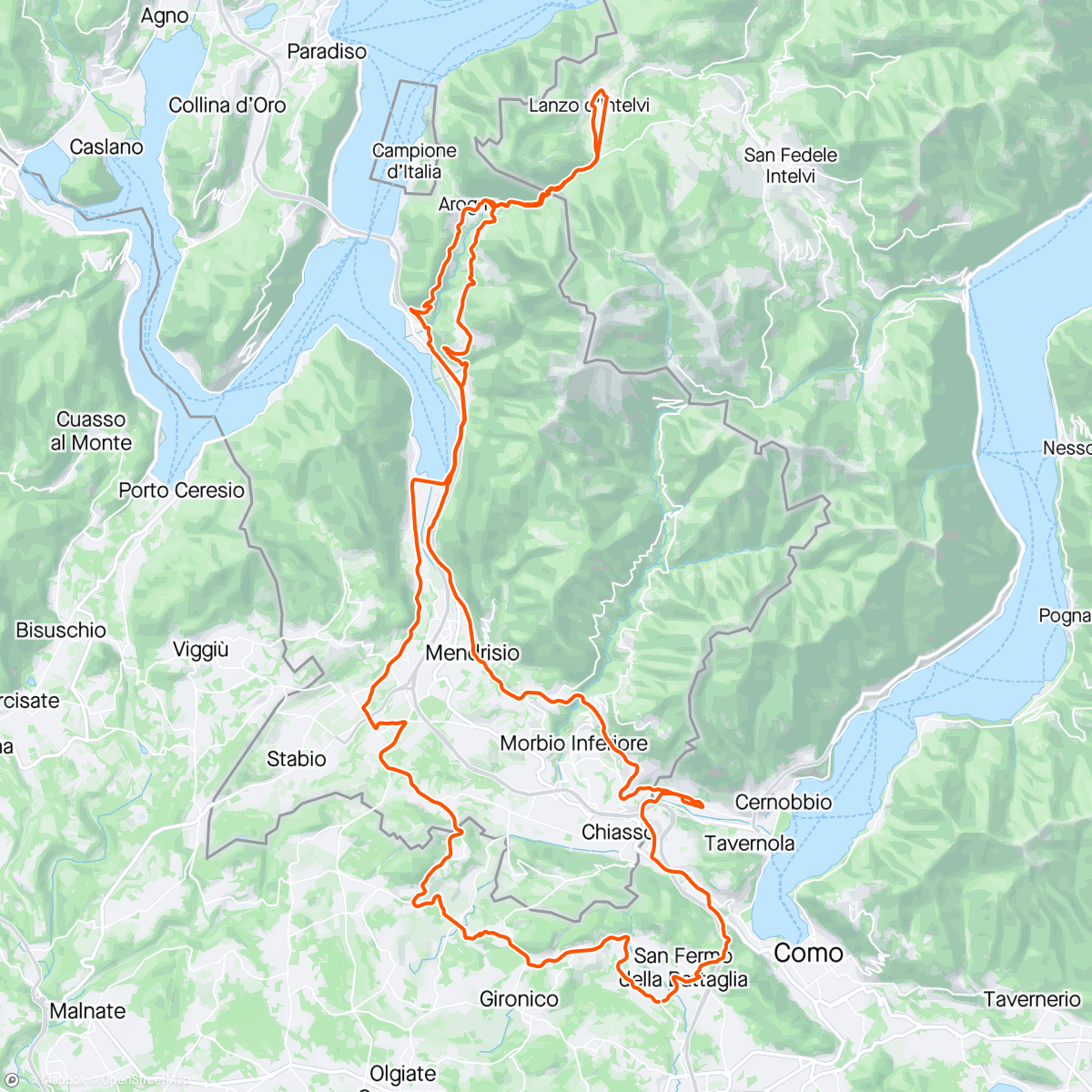 Map of the activity, Val Mara