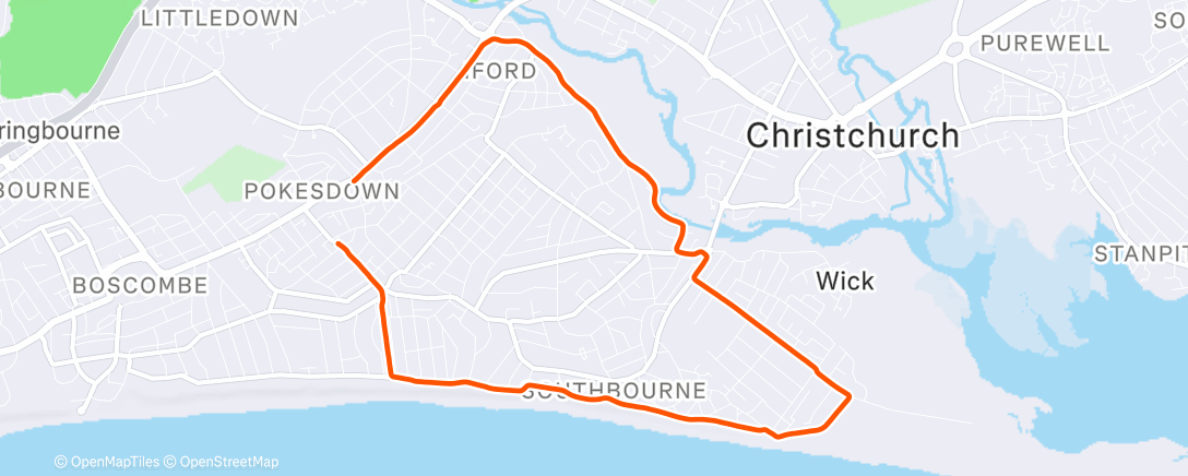 Map of the activity, Evening jog with R