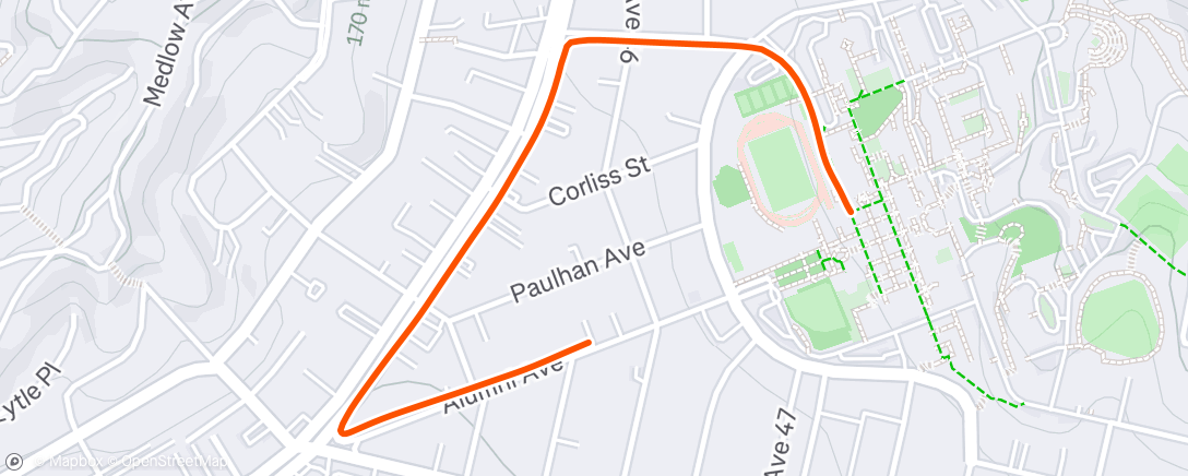 Map of the activity, Evening Run