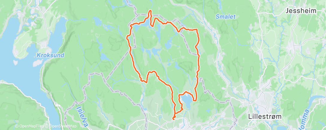 Map of the activity, Nordmarka med Erik☀️