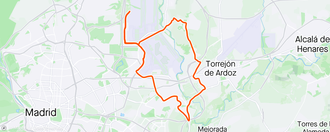 Map of the activity, Bicicleta de carretera por la tarde