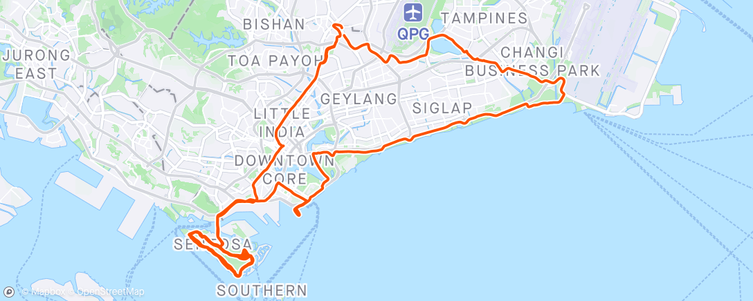 Map of the activity, ☀️ East Coast & Sentosa Loops 🔁