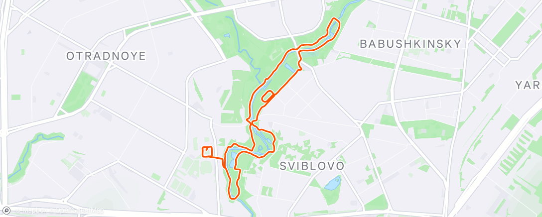 Map of the activity, Morning Run