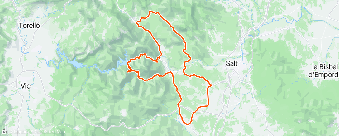 Map of the activity, Sta.Coloma,Santuari del Coll,Pantano Susqueda,Amer,Llemena,Bonmatí,Estanyol,Salitja,Vilobí D'Onyar,Sta.Coloma.