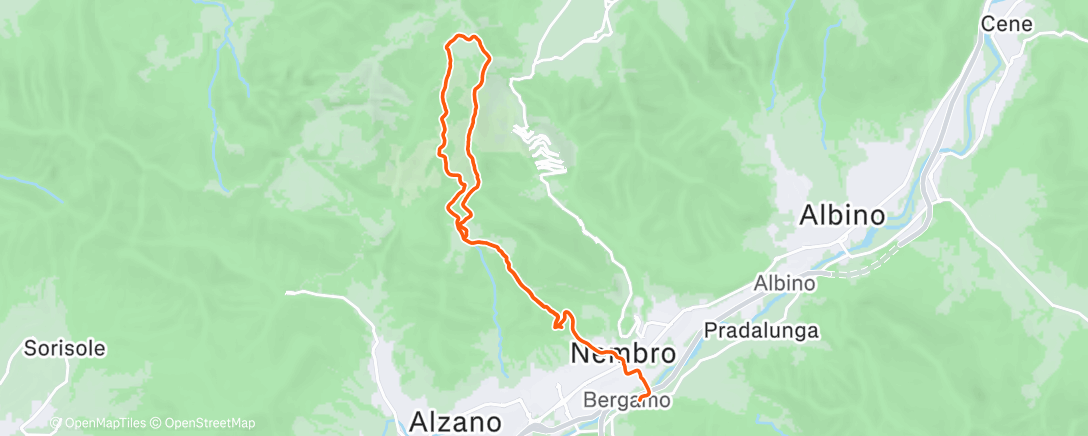 Map of the activity, Sessione di trail running mattutina