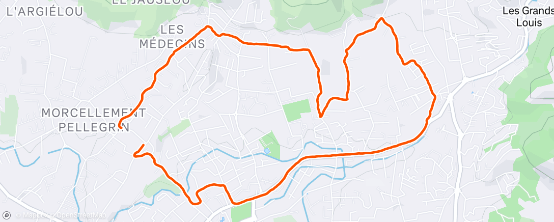 Carte de l'activité Course à pied dans l'après-midi