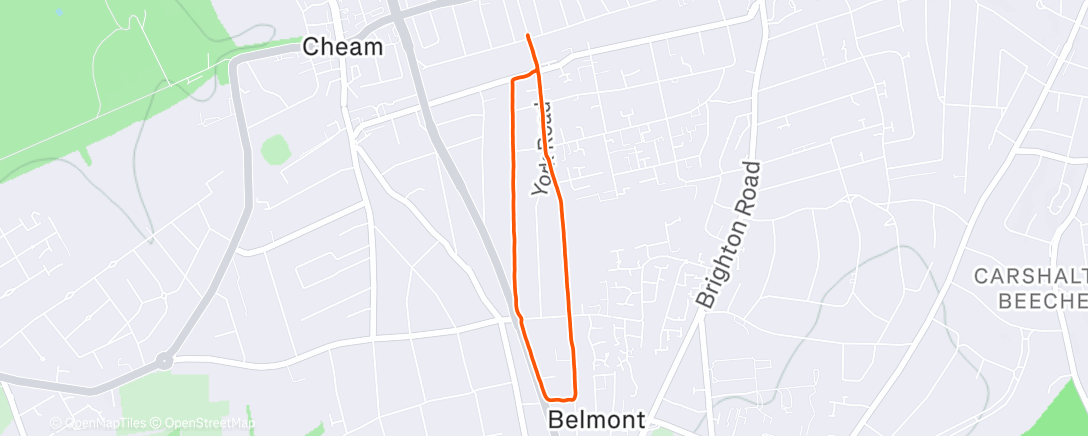 Map of the activity, Afternoon Run