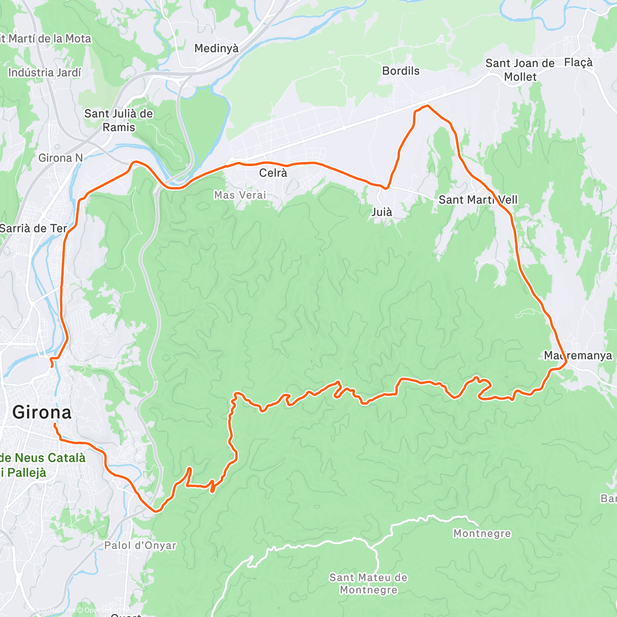 Map of the activity, Tourist on bike