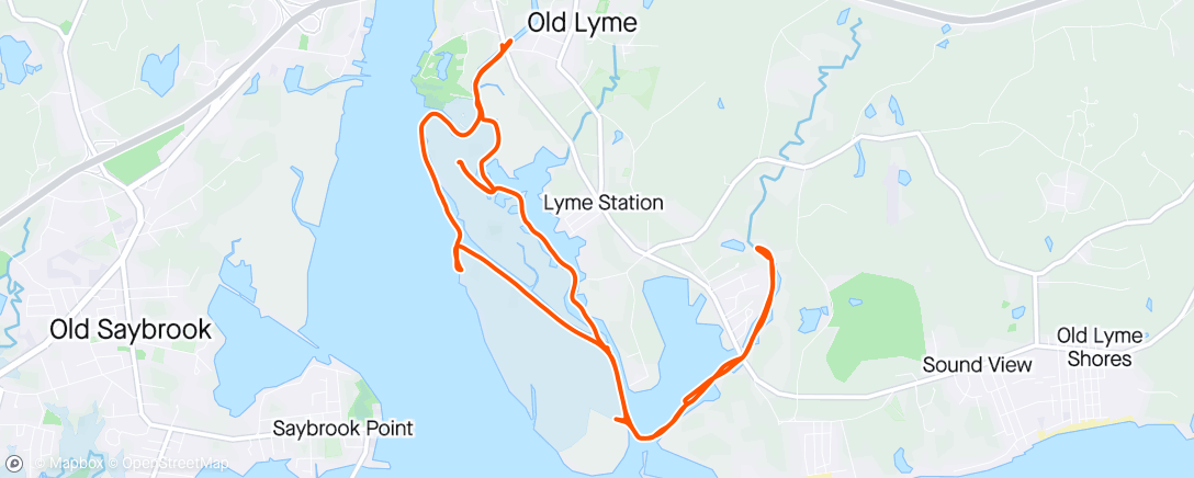 Map of the activity, Old Lyme Paddle