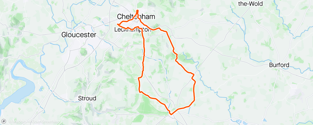 Mapa da atividade, Club ride to Cirencester - filthier than a wet Paris Roubaix