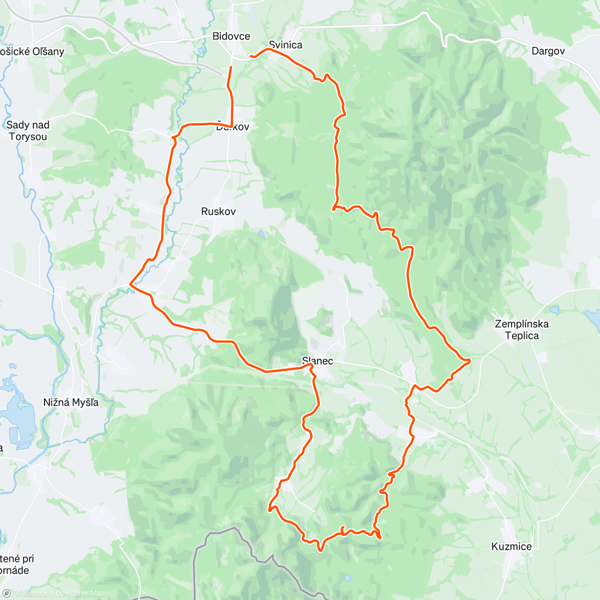 Map of the activity, Garamboš, Slanské vrchy #mtb