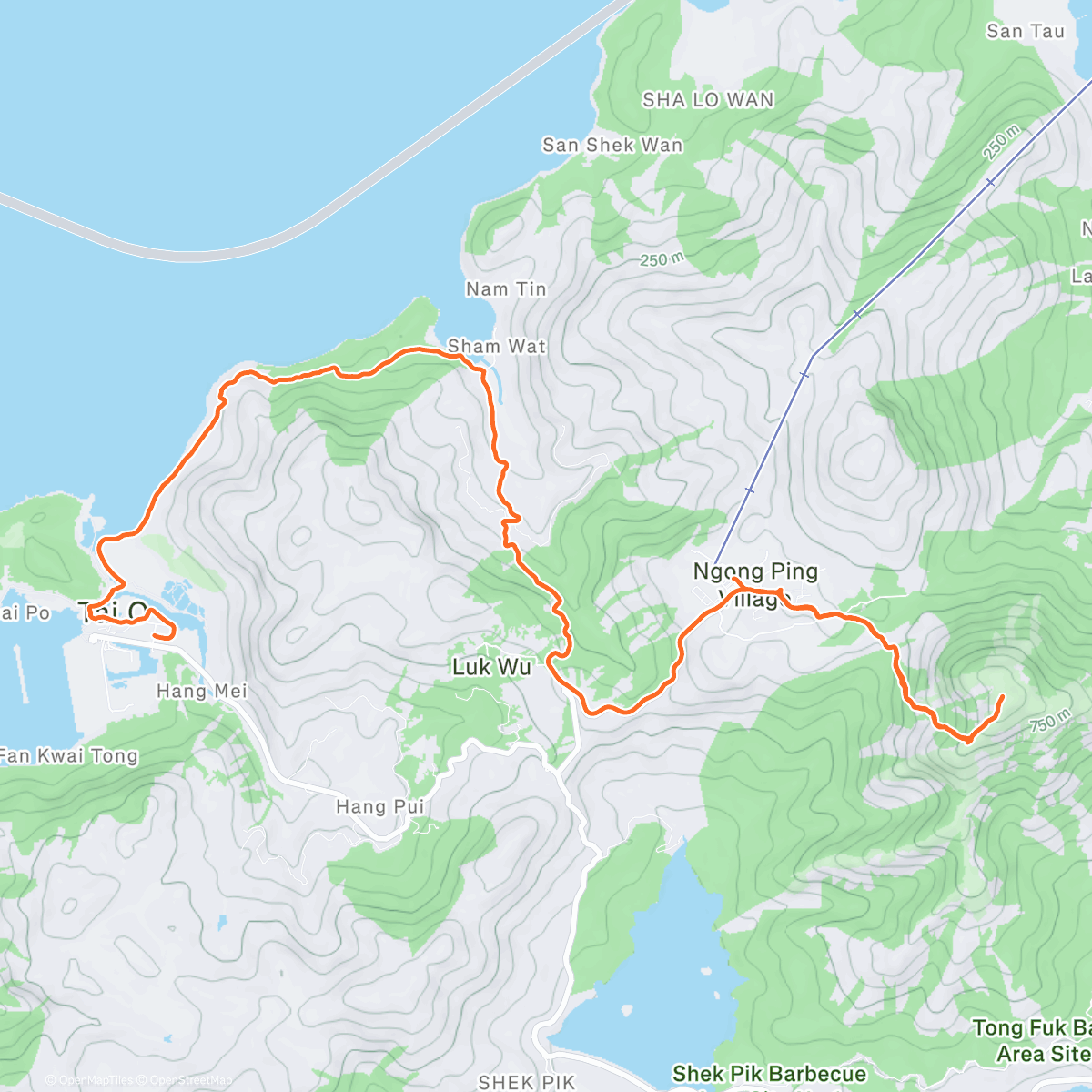 Map of the activity, Before the year end trail run