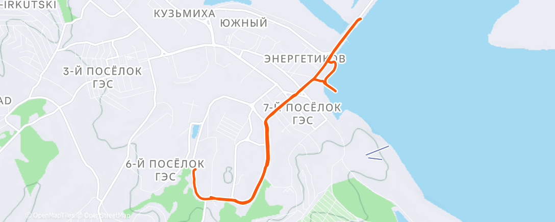 Map of the activity, Дневной забег