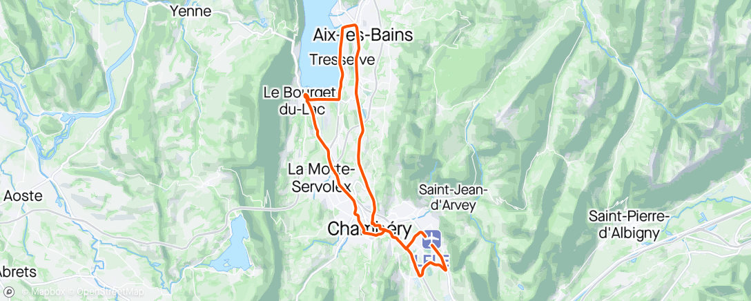 アクティビティ「Sortie vélo le midi」の地図