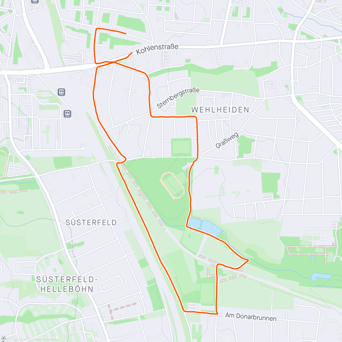 Map of the activity, Abendlauf