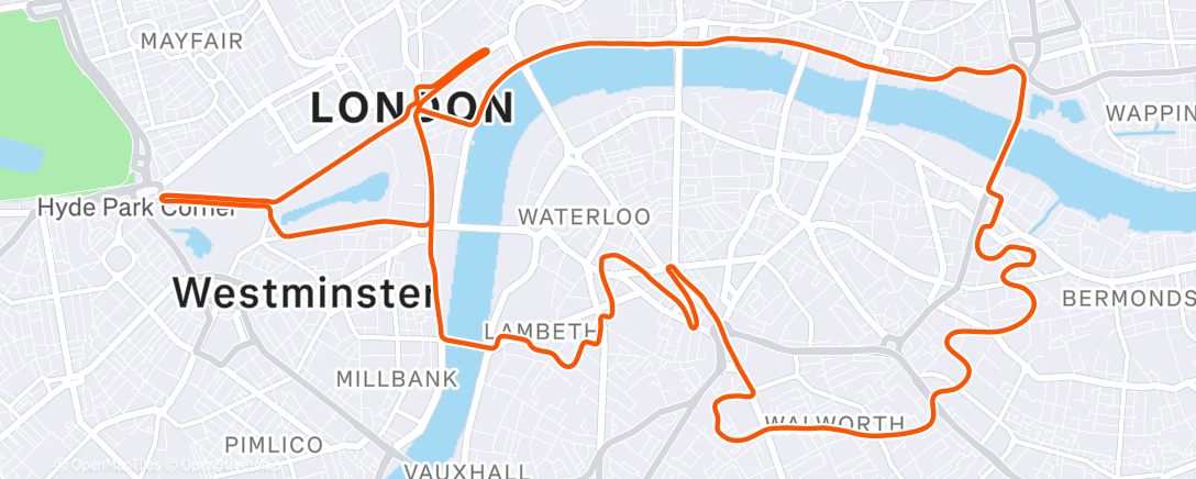 Map of the activity, Zwift - Over, Under and Beyond on London 8 in London