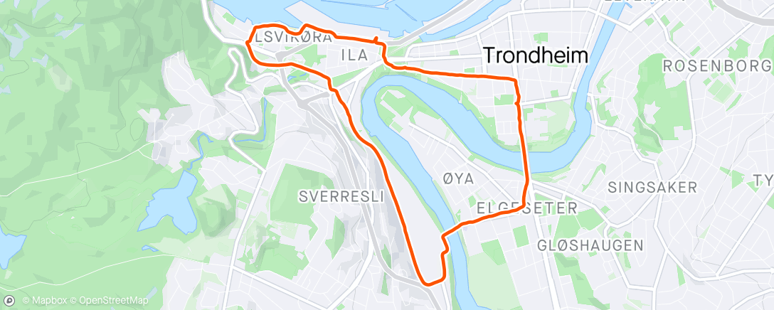 Mapa de la actividad (Trondheim)