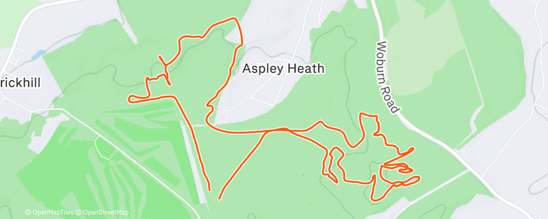 Map of the activity, Lunch Mountain Bike Ride